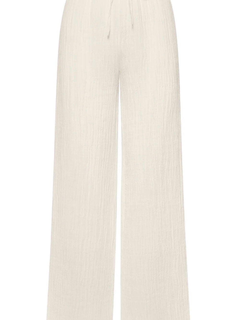 Wide-Leg Drawstring Linen Pants in Cream - Monday Swimwear